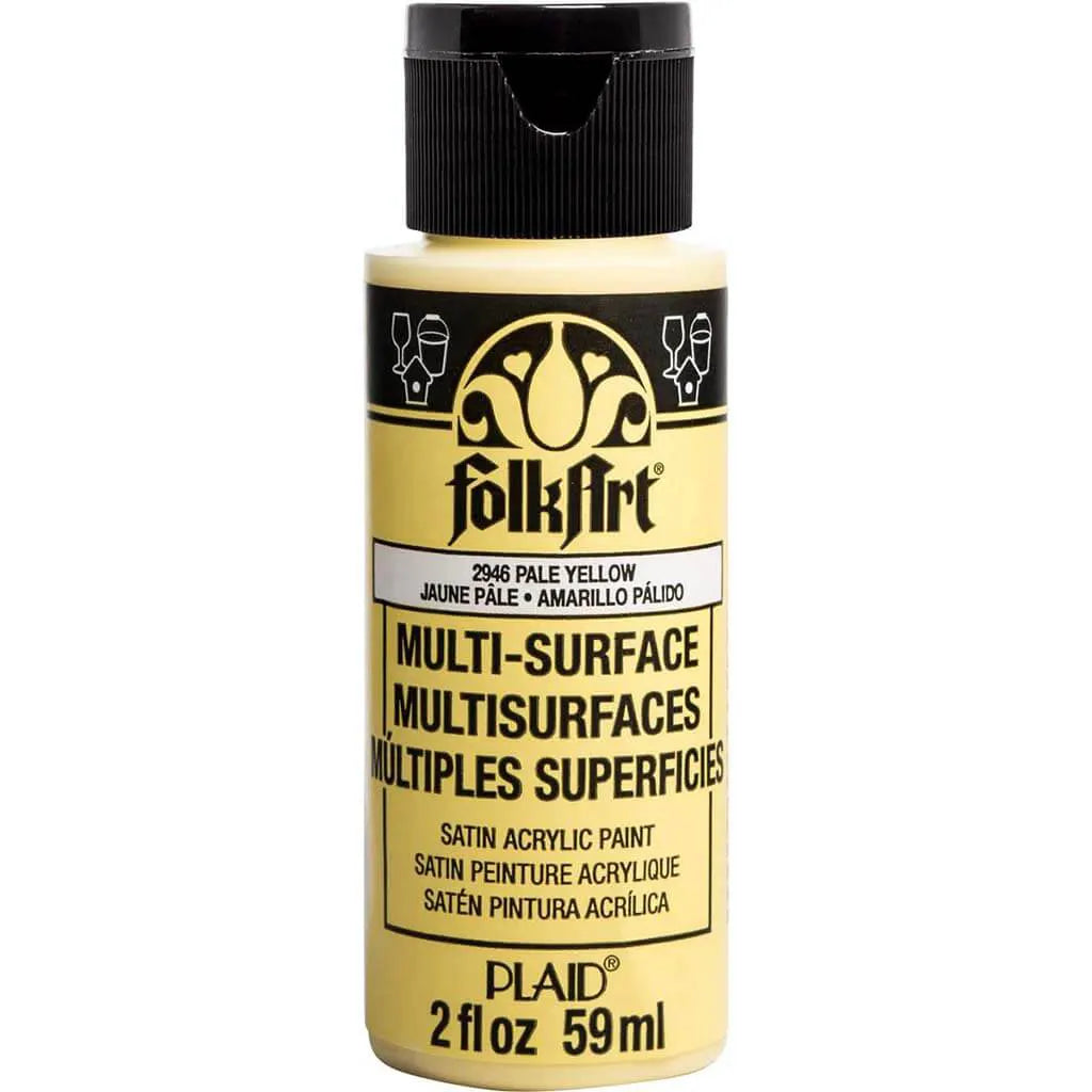 PLAID Folkart Multi-Surface Satin, 2oz, Pale Yellow