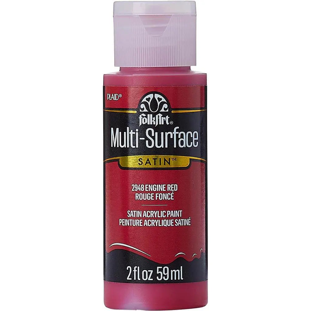 PLAID Folkart Multi-Surface Satin, 2oz, Engine Red