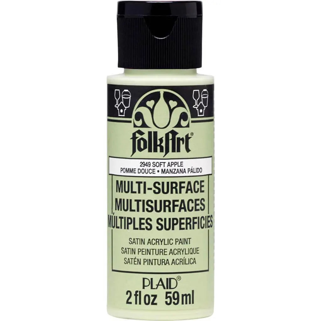 PLAID Folkart Multi-Surface Satin, 2oz, Soft Apple