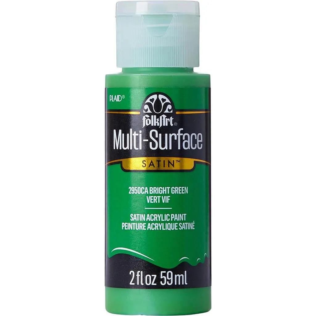 PLAID Folkart Multi-Surface Satin, 2oz, Bright Green