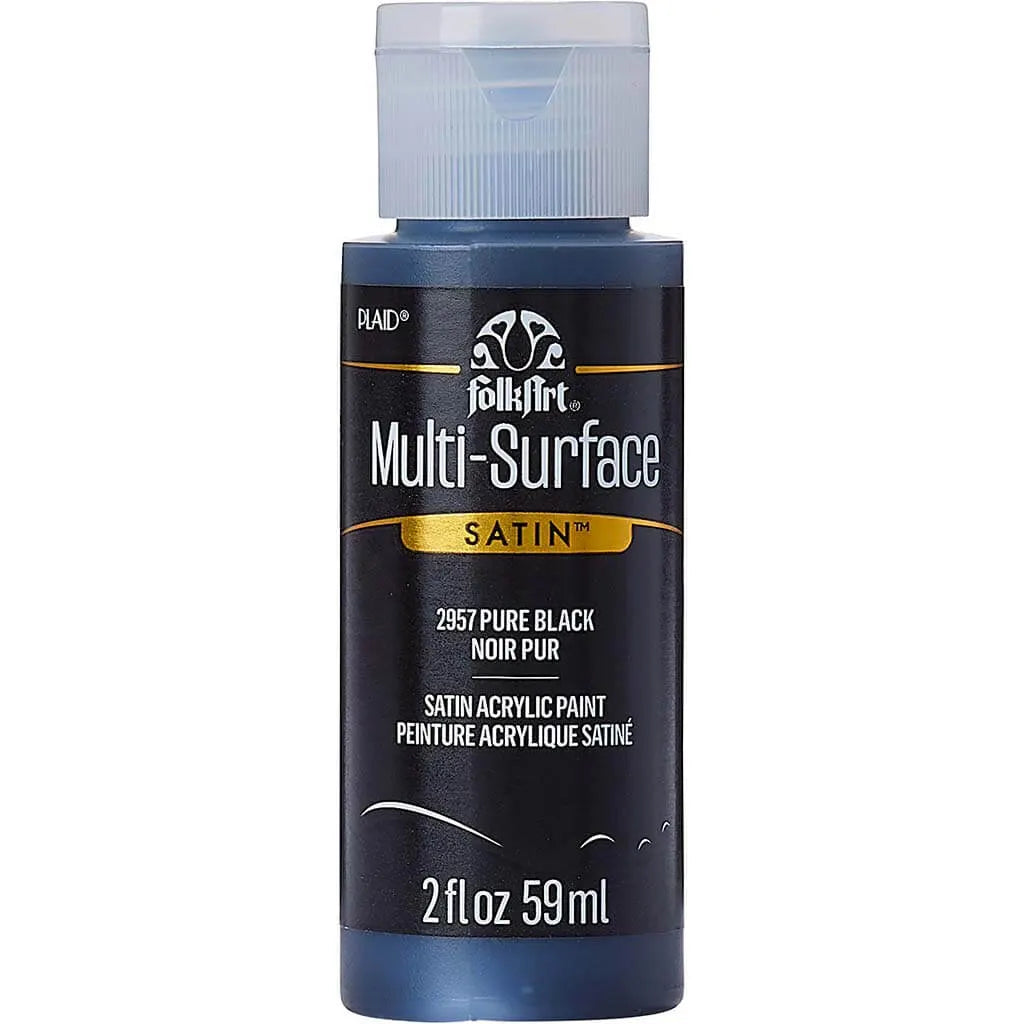 PLAID Folkart Multi-Surface Satin, 2oz, Pure Black