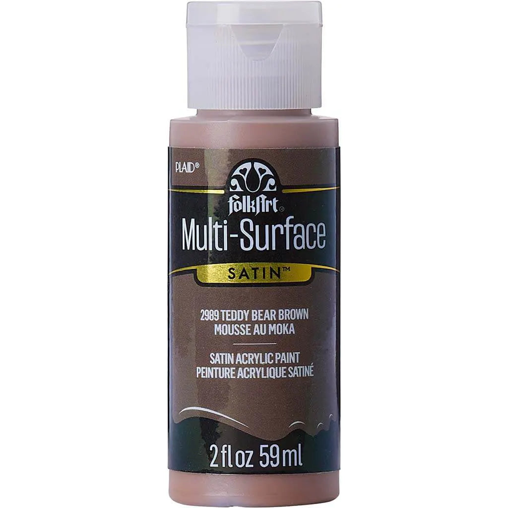PLAID Folkart Multi-Surface Satin, 2oz, Teddy Bear Brown