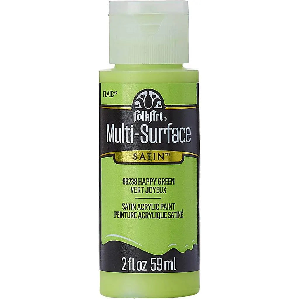 PLAID Folkart Multi-Surface Satin, 2oz, Happy Green