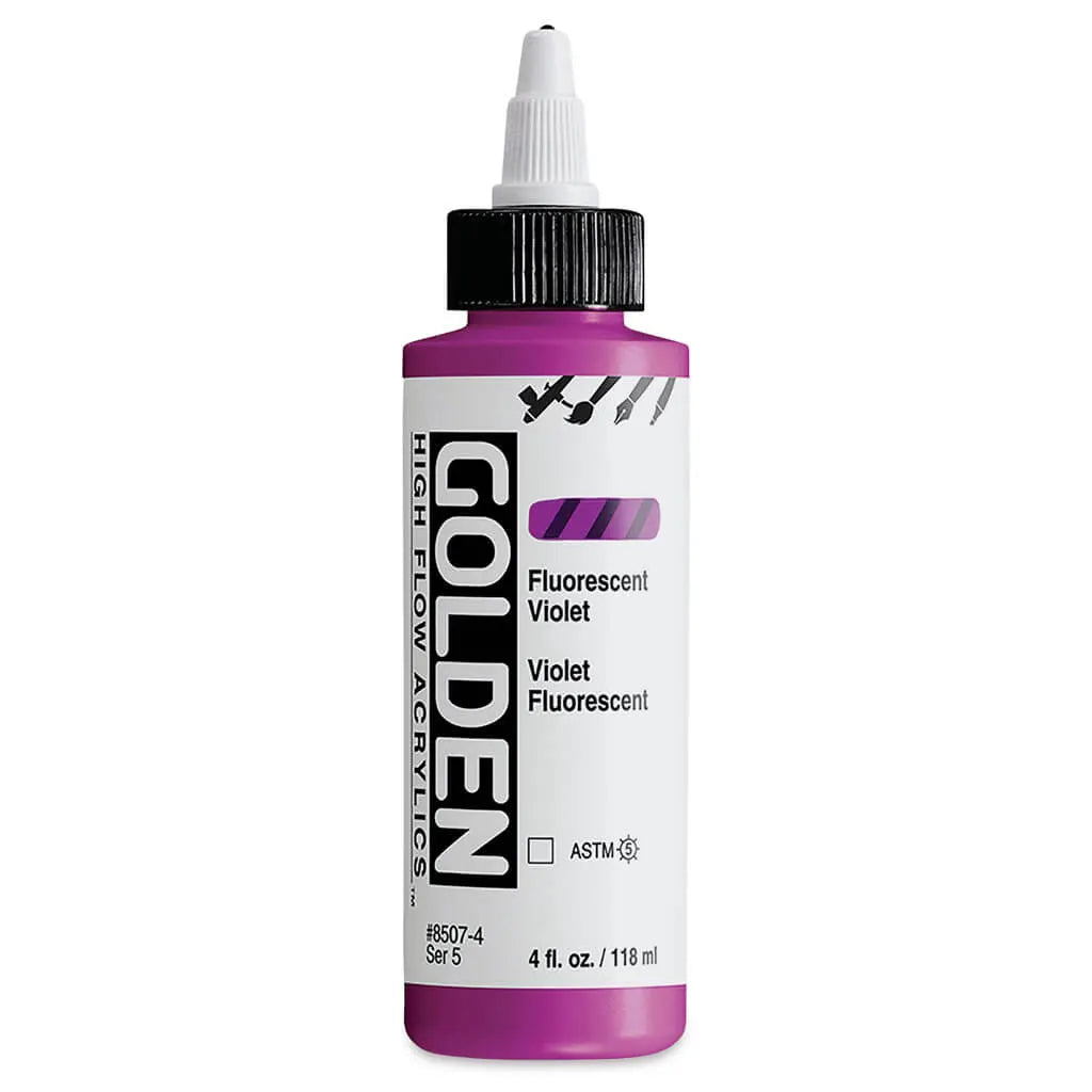 Golden High Flow Acrylic Paint 4oz Fluorescent Violet S5