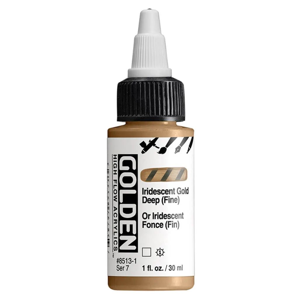 Golden High Flow Acrylic Paint 1oz Iridescent Gold Deep fine S7