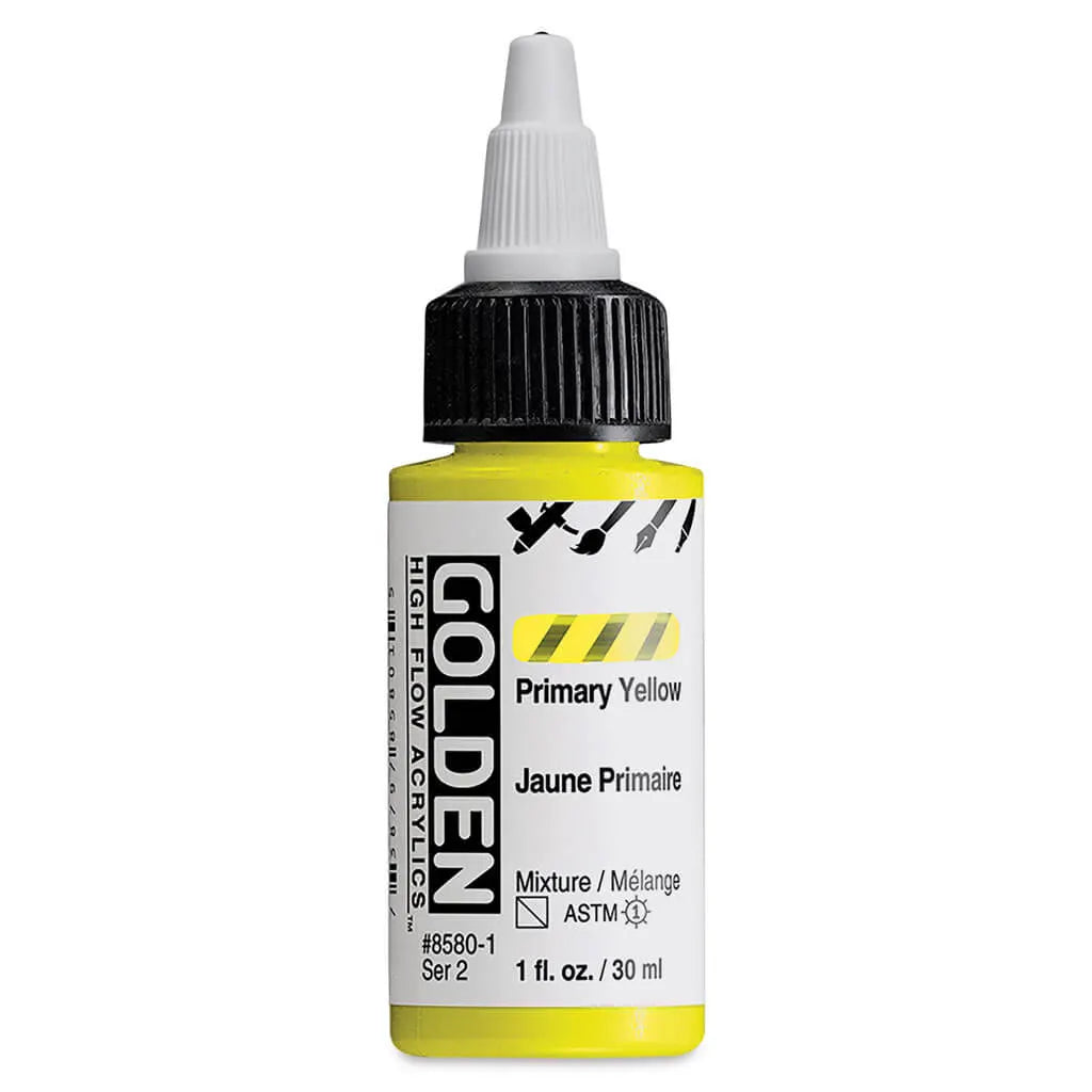 Golden High Flow Acrylic Paint 1oz Primary Yellow S2