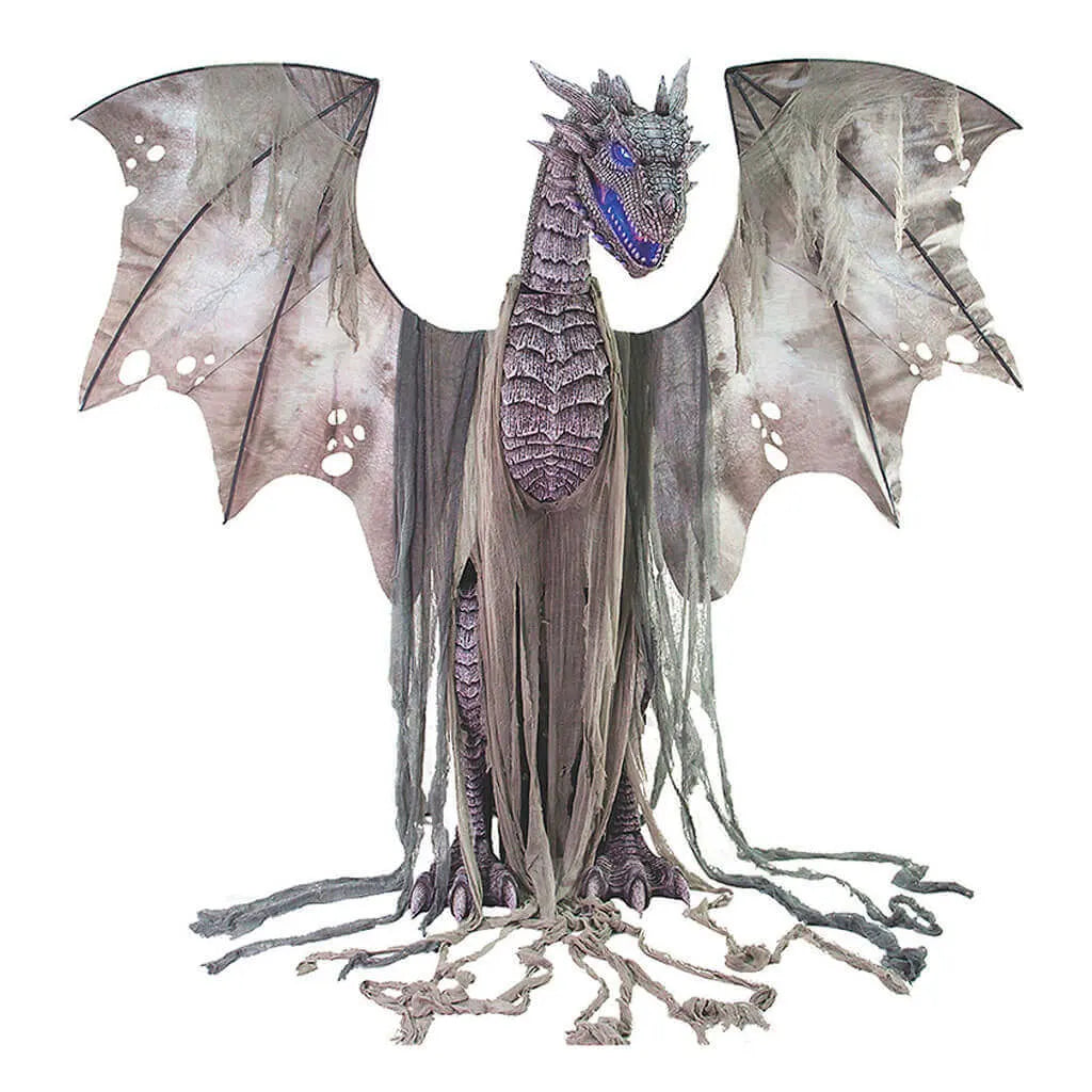 Winter Dragon Halloween Animated Prop, 7ft