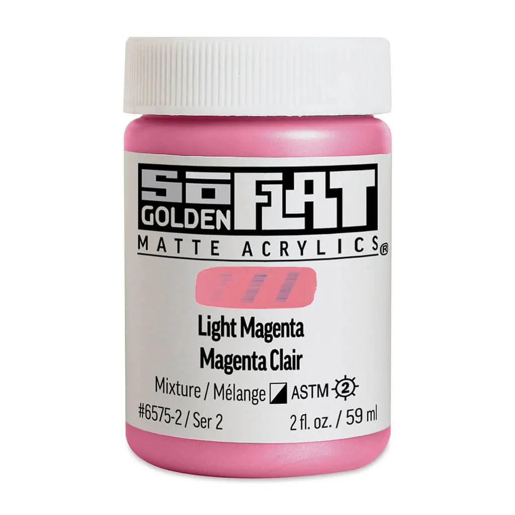 Golden SoFlat Matte Acrylic Paint 2oz Light Magenta S2