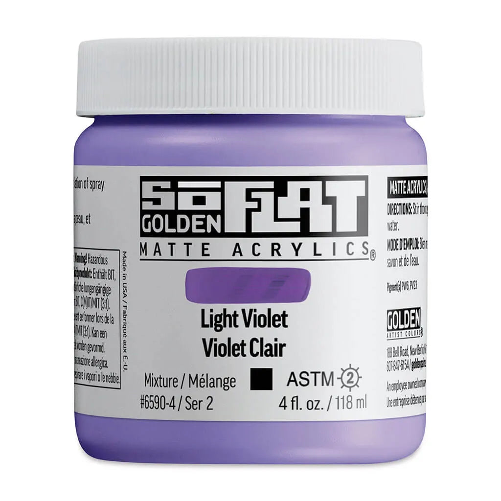 Golden SoFlat Matte Acrylic Paint 4oz Light Violet S2
