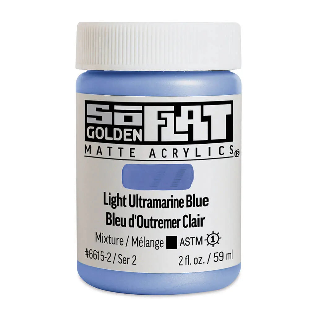 Golden SoFlat Matte Acrylic Paint 2oz Light Ultramarine Blue S2
