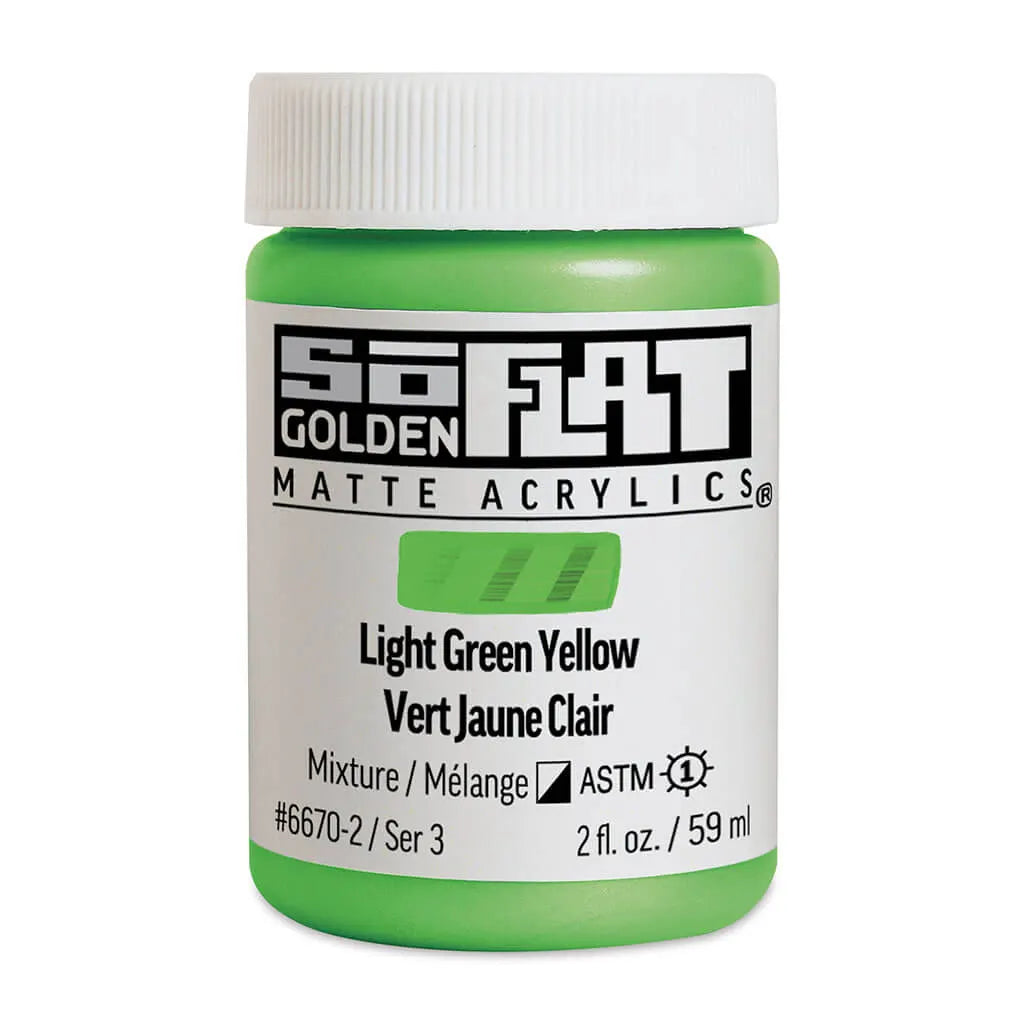 Golden SoFlat Matte Acrylic Paint 2oz Light Green Yellow S3