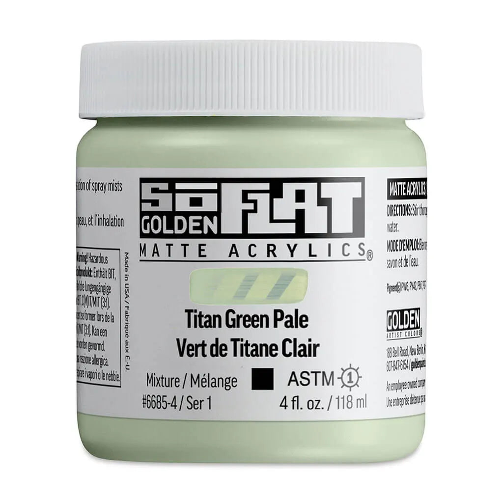 Golden SoFlat Matte Acrylic Paint 4oz Titan Green Pale S1