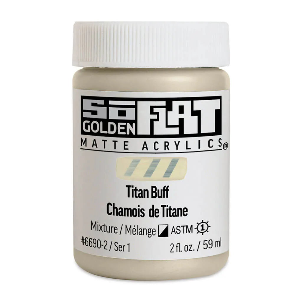 Golden SoFlat Matte Acrylic Paint 2oz Titan Buff S1