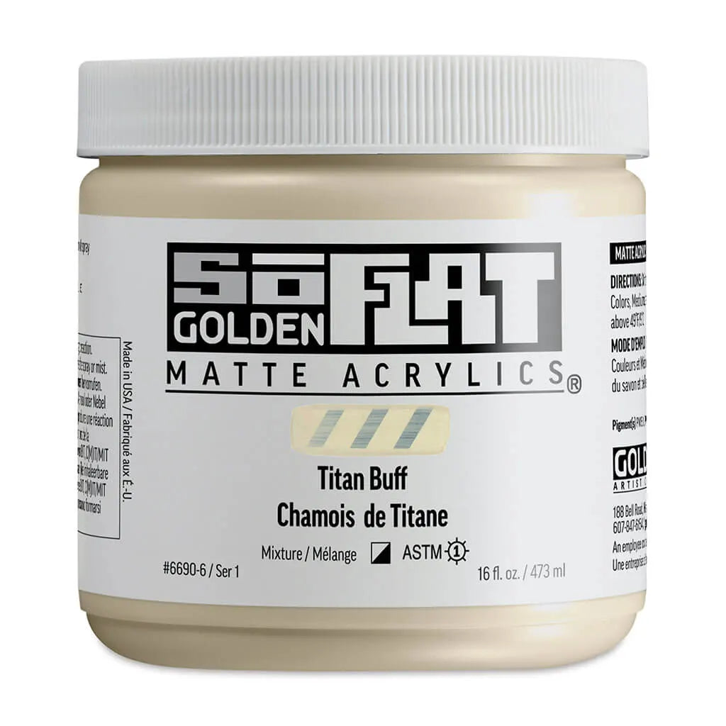Golden SoFlat Matte Acrylic Paint 16oz Titan Buff S1