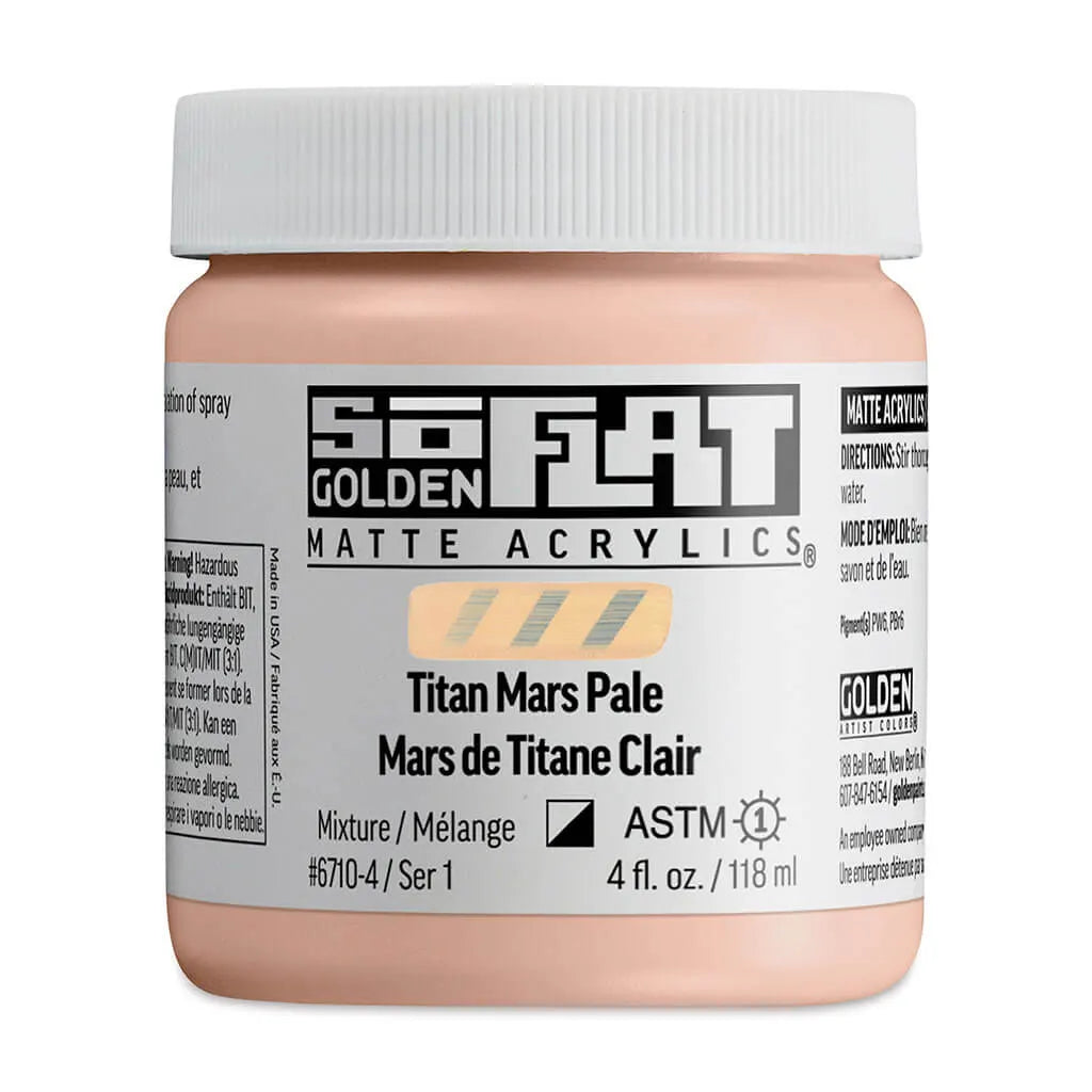 Golden SoFlat Matte Acrylic Paint 4oz Titan Mars Pale S1