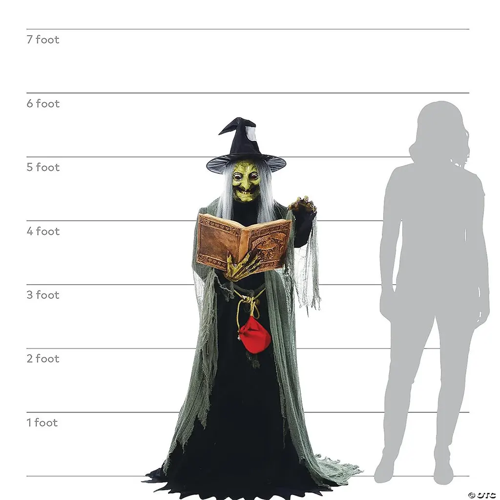 Animated Spell-Speaking Witch, 5.7ft