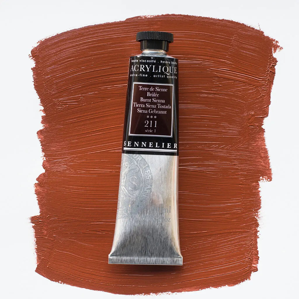 Sennelier Extra-Fine Acrylic Tube 60ml S1, Burnt Sienna