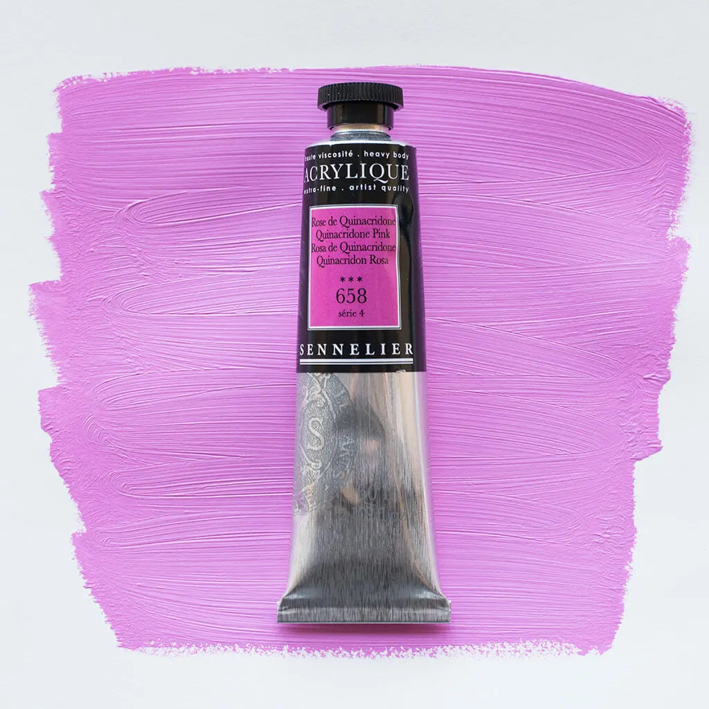 Sennelier Extra-Fine Acrylic Tube 60ml S4, Quinacridone Pink