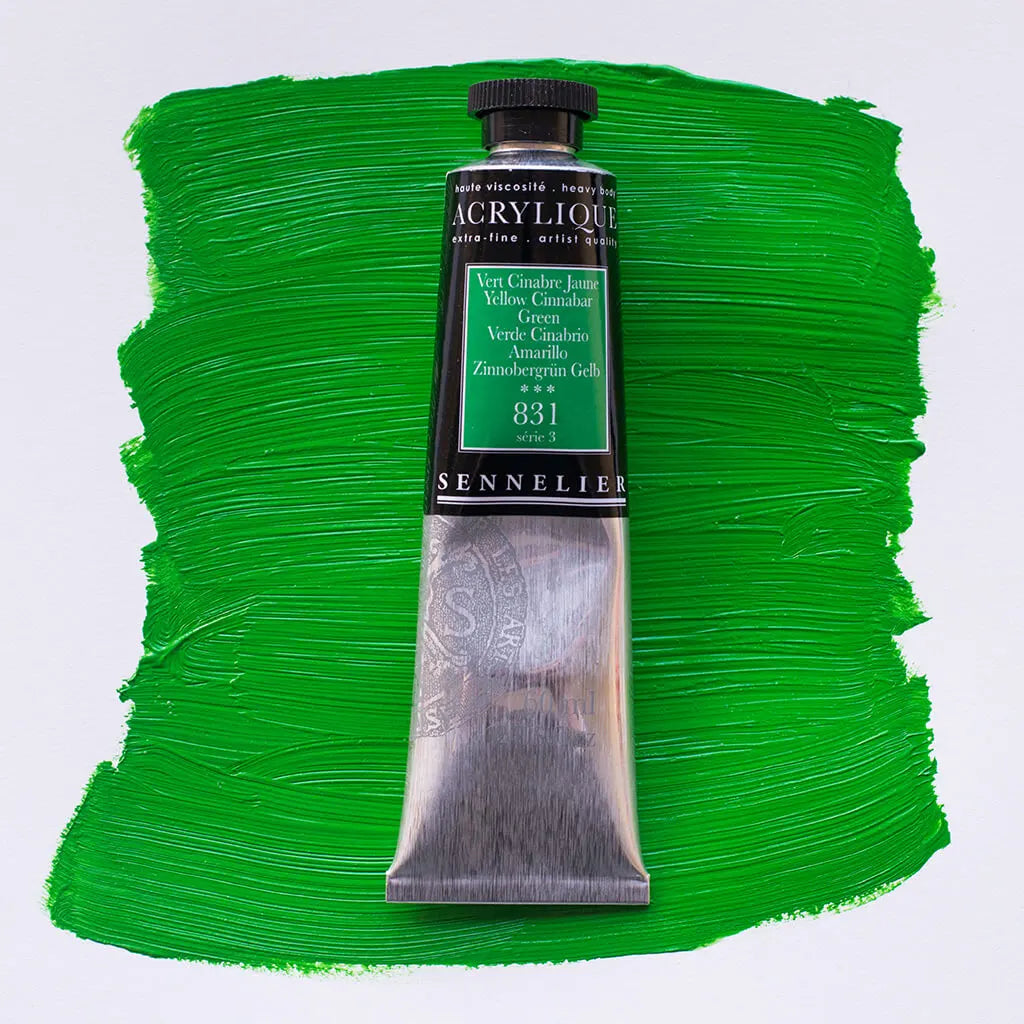 Sennelier Extra-Fine Acrylic Tube 60ml S3, Yellow Cinnabar Green