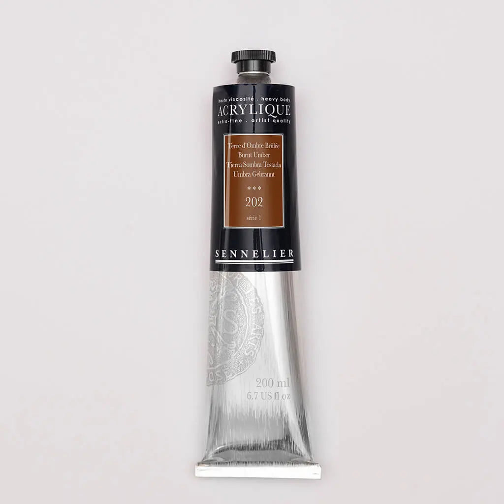 Sennelier Extra-Fine Acrylic Tube 200ml S1, Brunt Umber