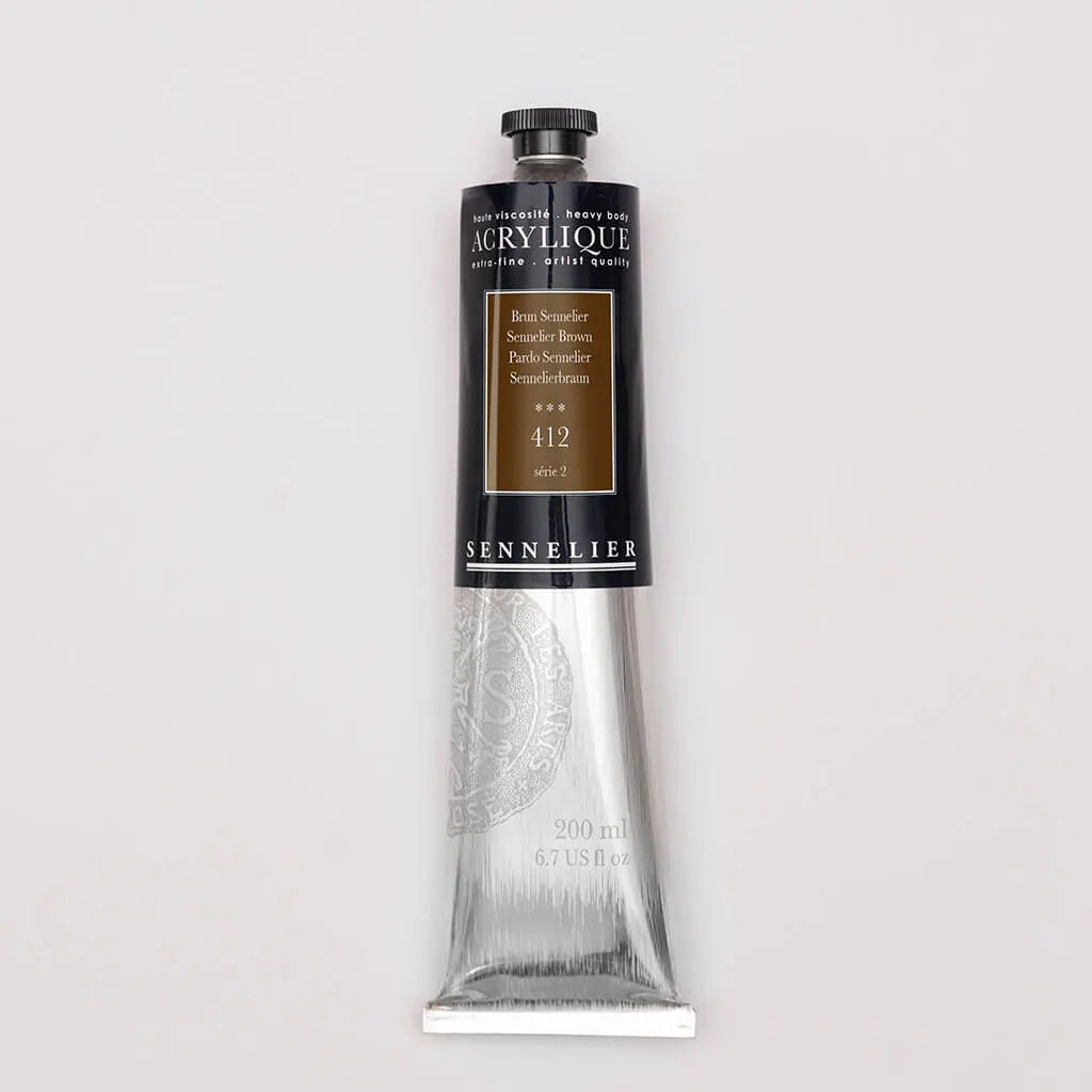 Sennelier Extra-Fine Acrylic Tube 200ml S2, Sennelier Brown