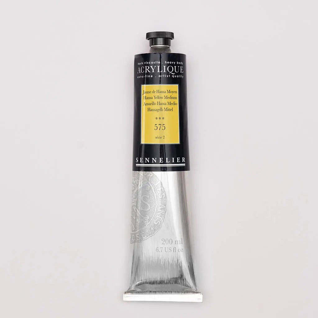 Sennelier Extra-Fine Acrylic Tube 200ml S2, Hansa Yellow Medium