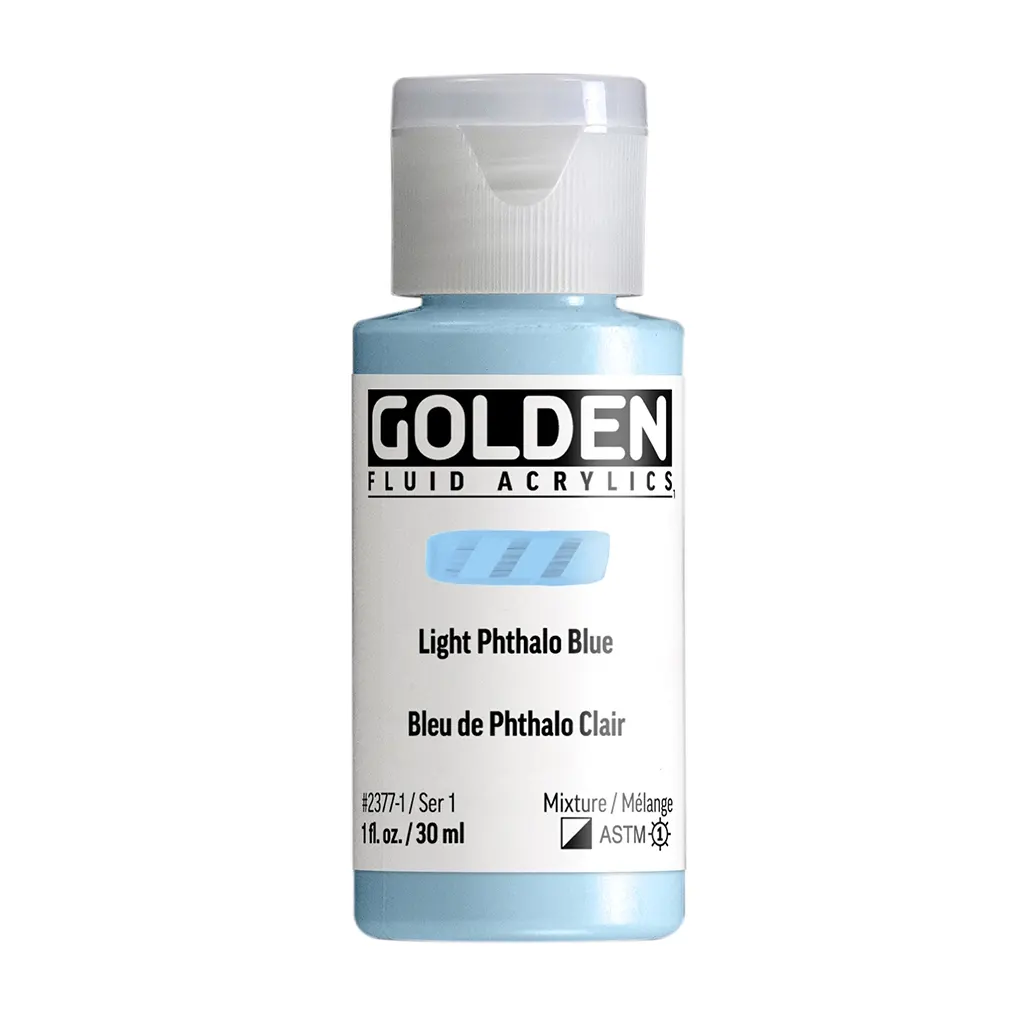 Golden Fluid Acrylic 1oz Light Phthalo Blue S1