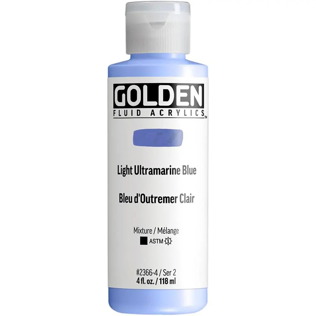Golden Fluid Acrylic 4oz Light Ultramarine Blue S2