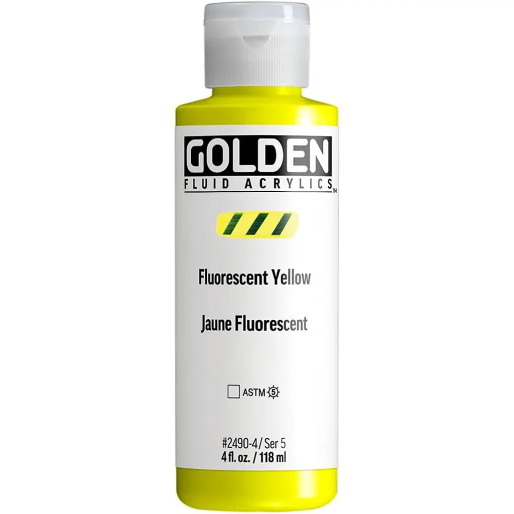Golden Fluid Acrylic 4oz Fluorescent Yellow S5