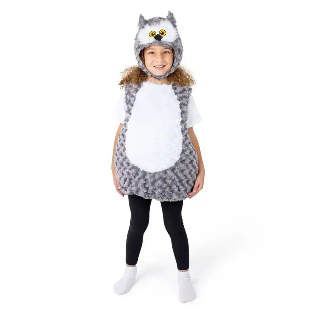 Gray Owl Plush Romper & Hood Costume Set