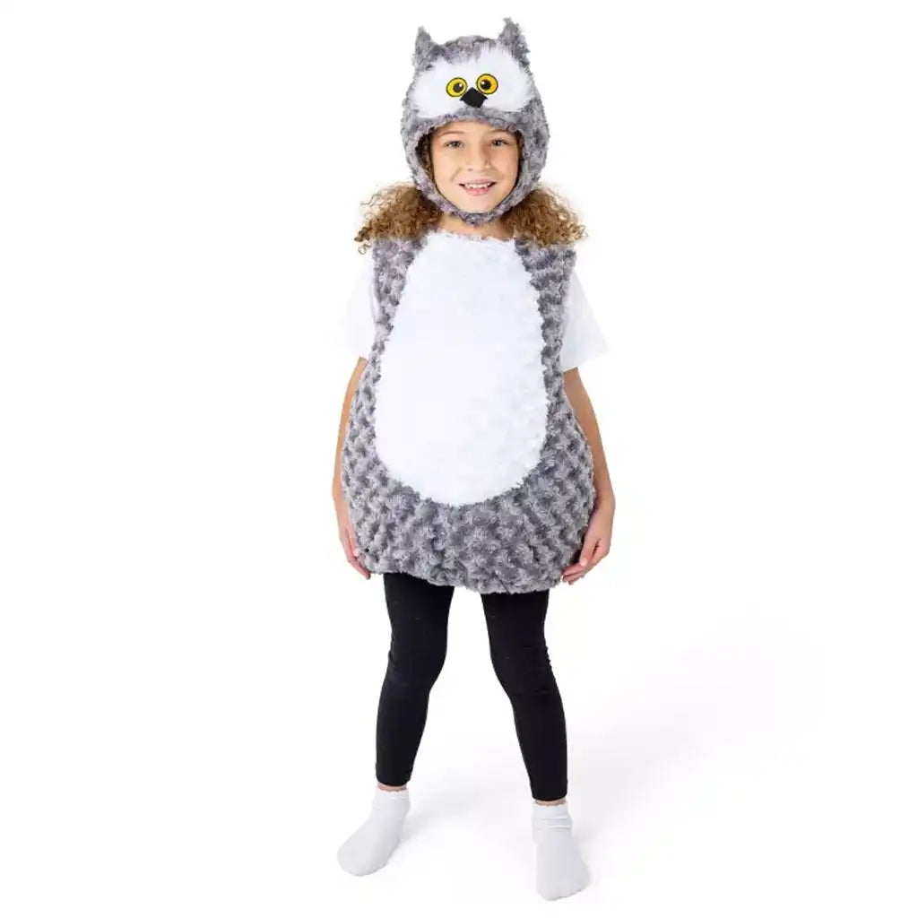 Gray Owl Plush Romper & Hood Costume Set