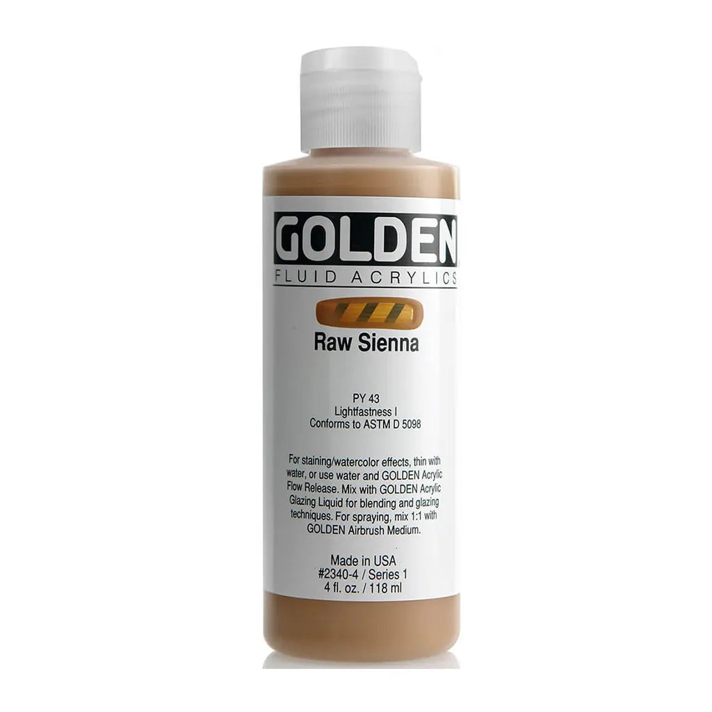 Golden Fluid Acrylic 4oz Raw Sienna S1