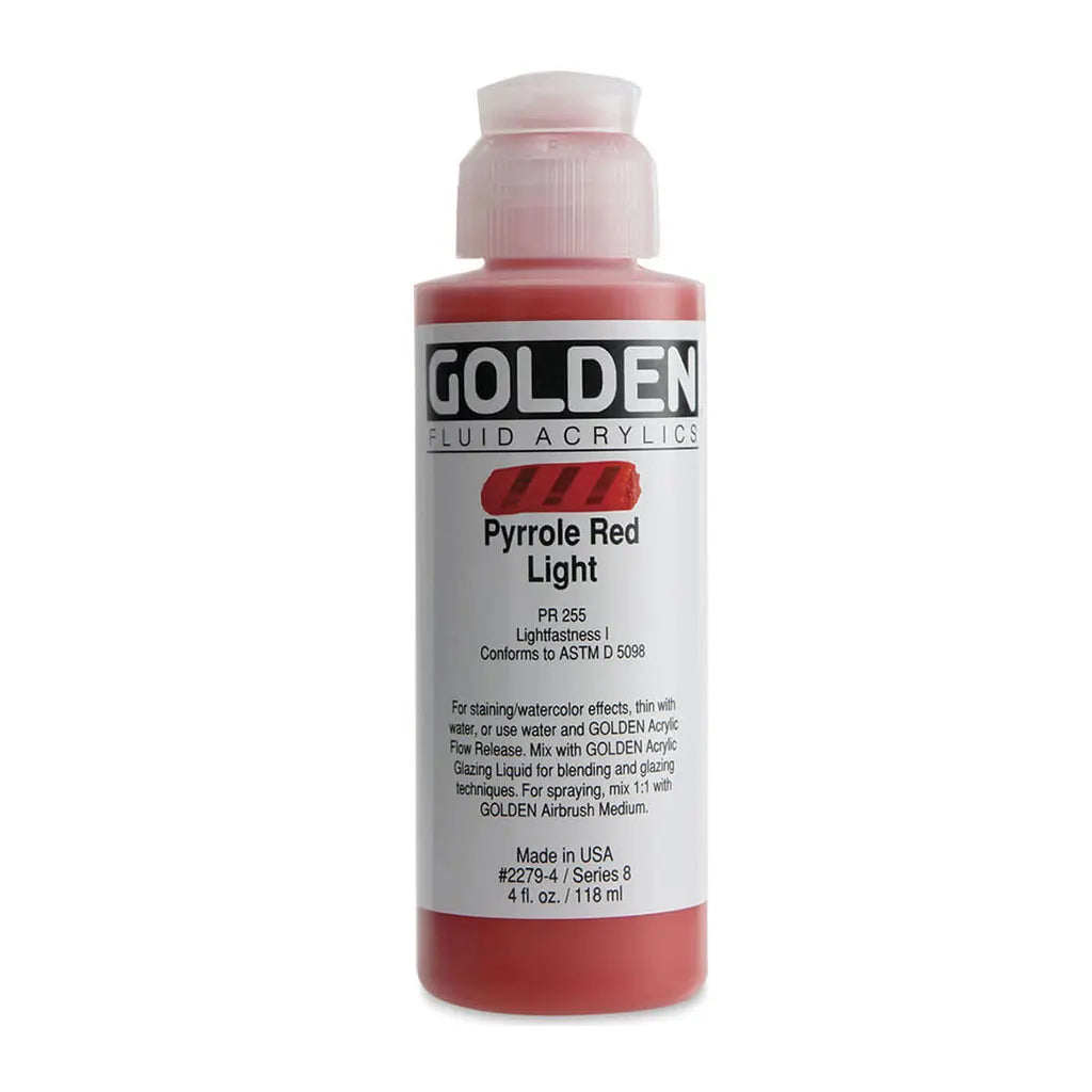 Golden Fluid Acrylic 4oz Pyrrole Red Light S8