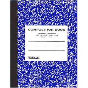 Premium Marble Wide Ruled 100 Sheet Composition Book