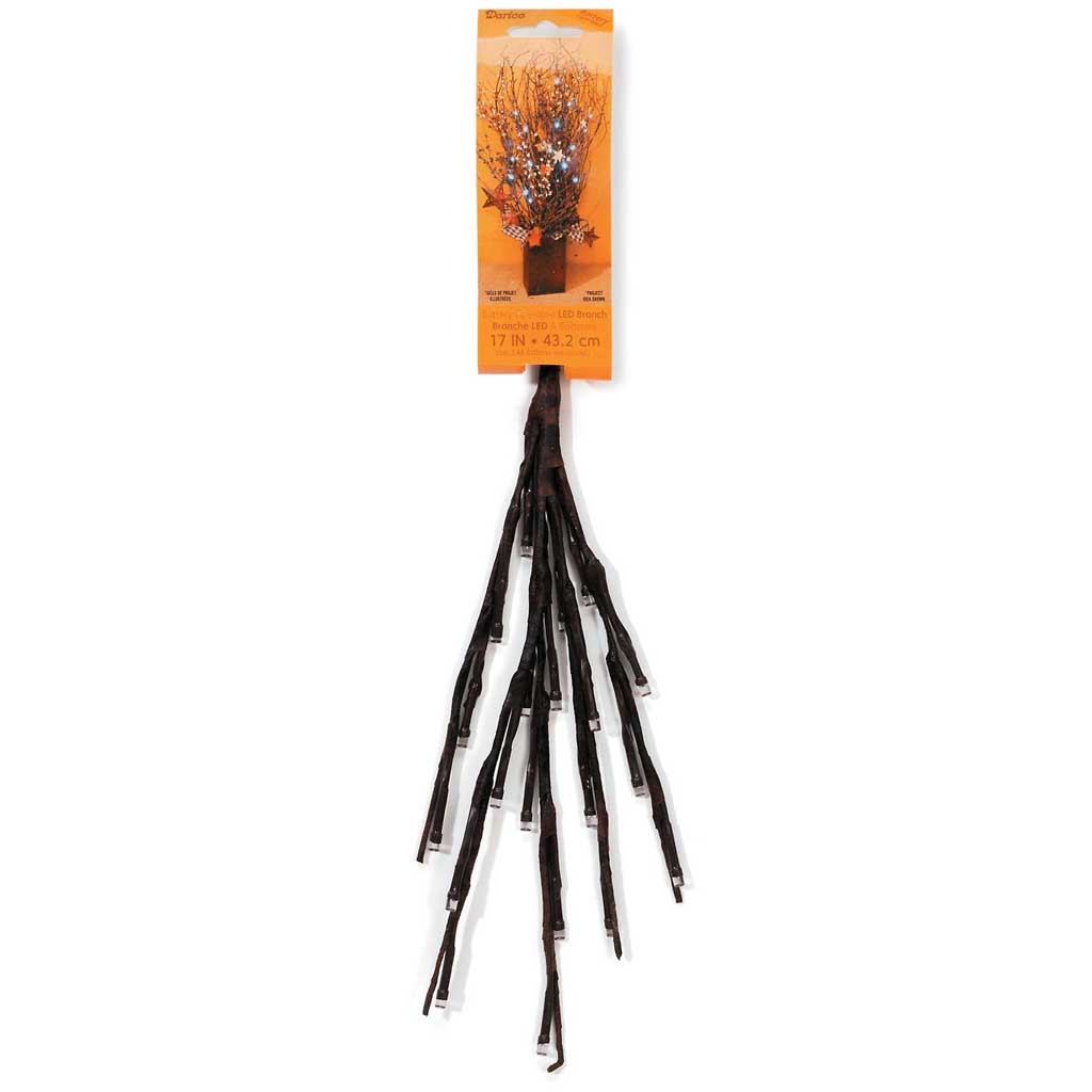 Lighted Branches Brown 20 White LED Lights 17 inches