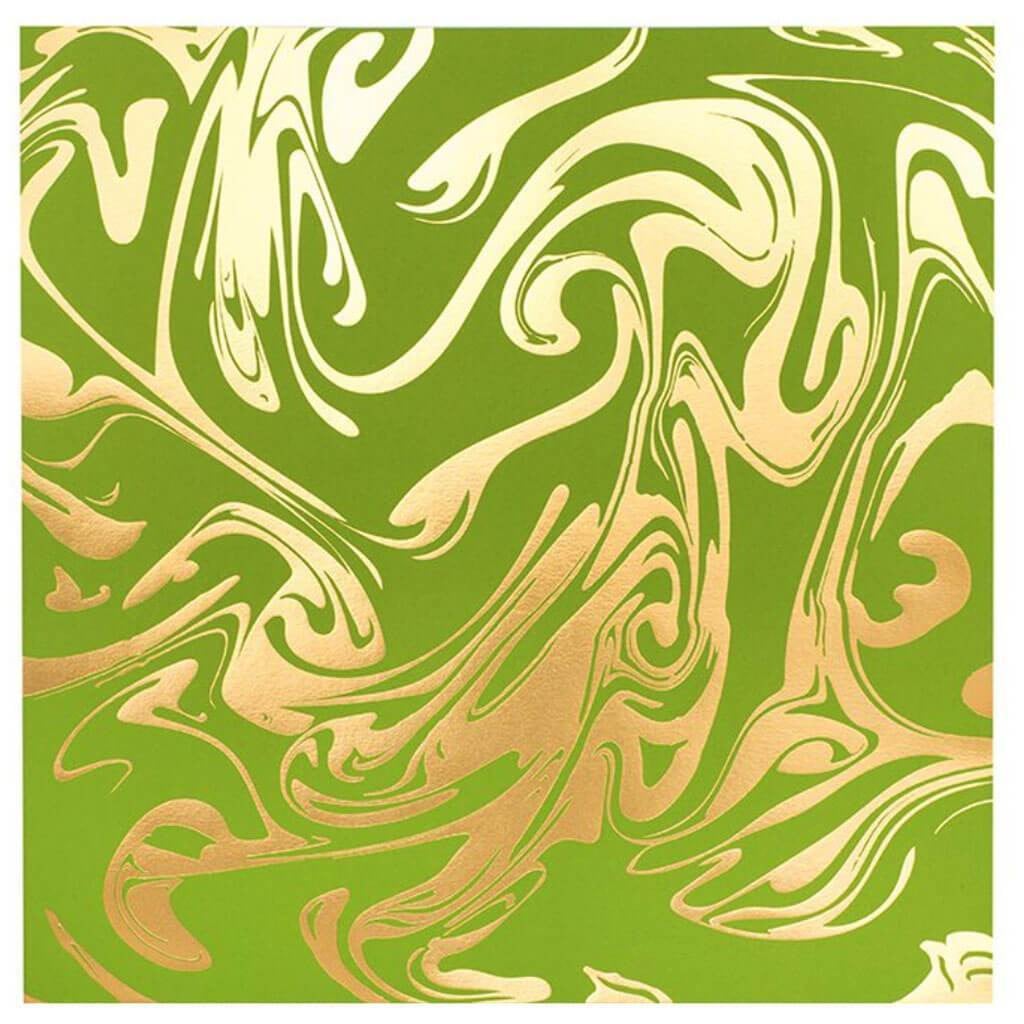 CARDSTOCK FOILED PATTERN MARBLE GOLD EASTER GRASS