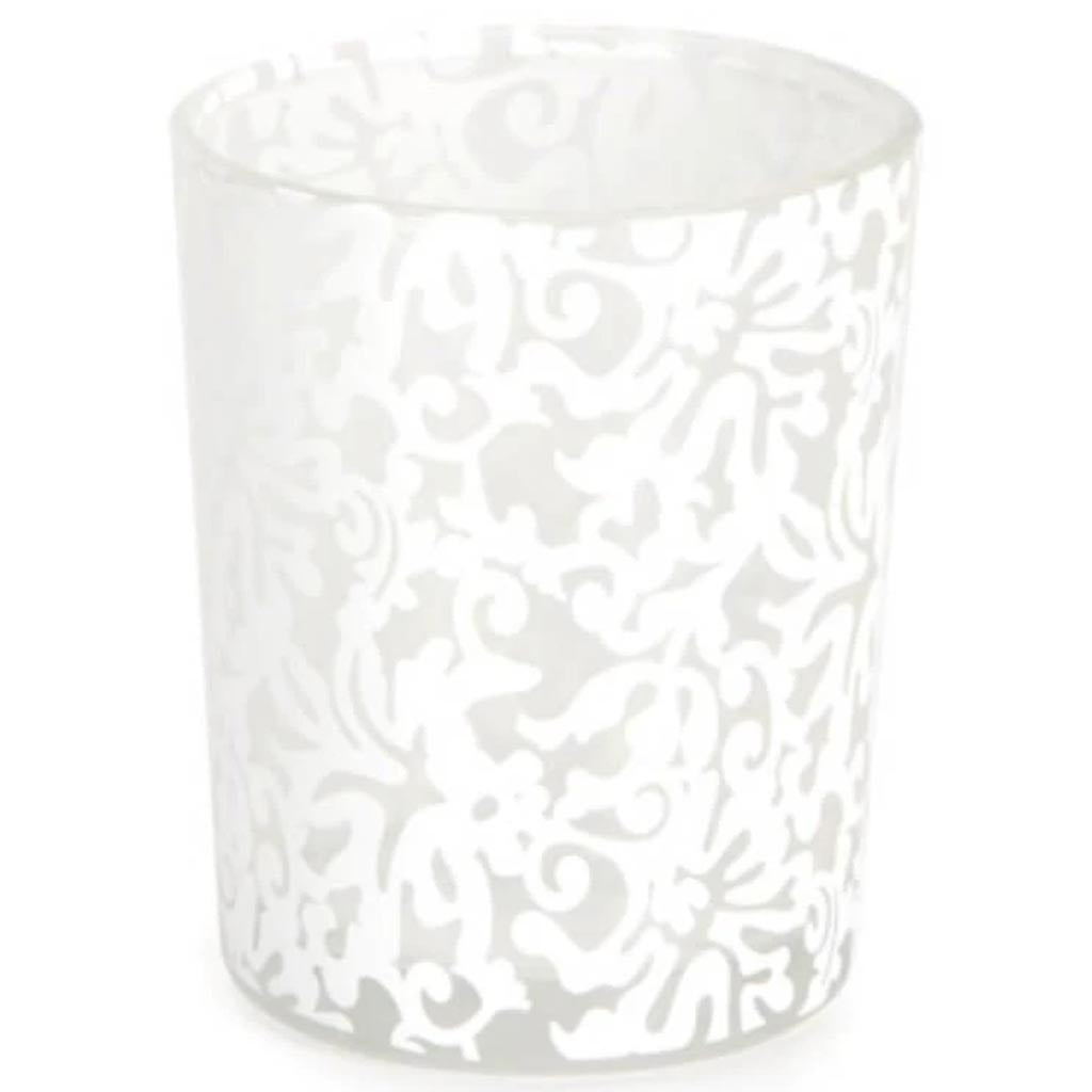 David Tutera Illusion Lace Print Votive White 1 piece