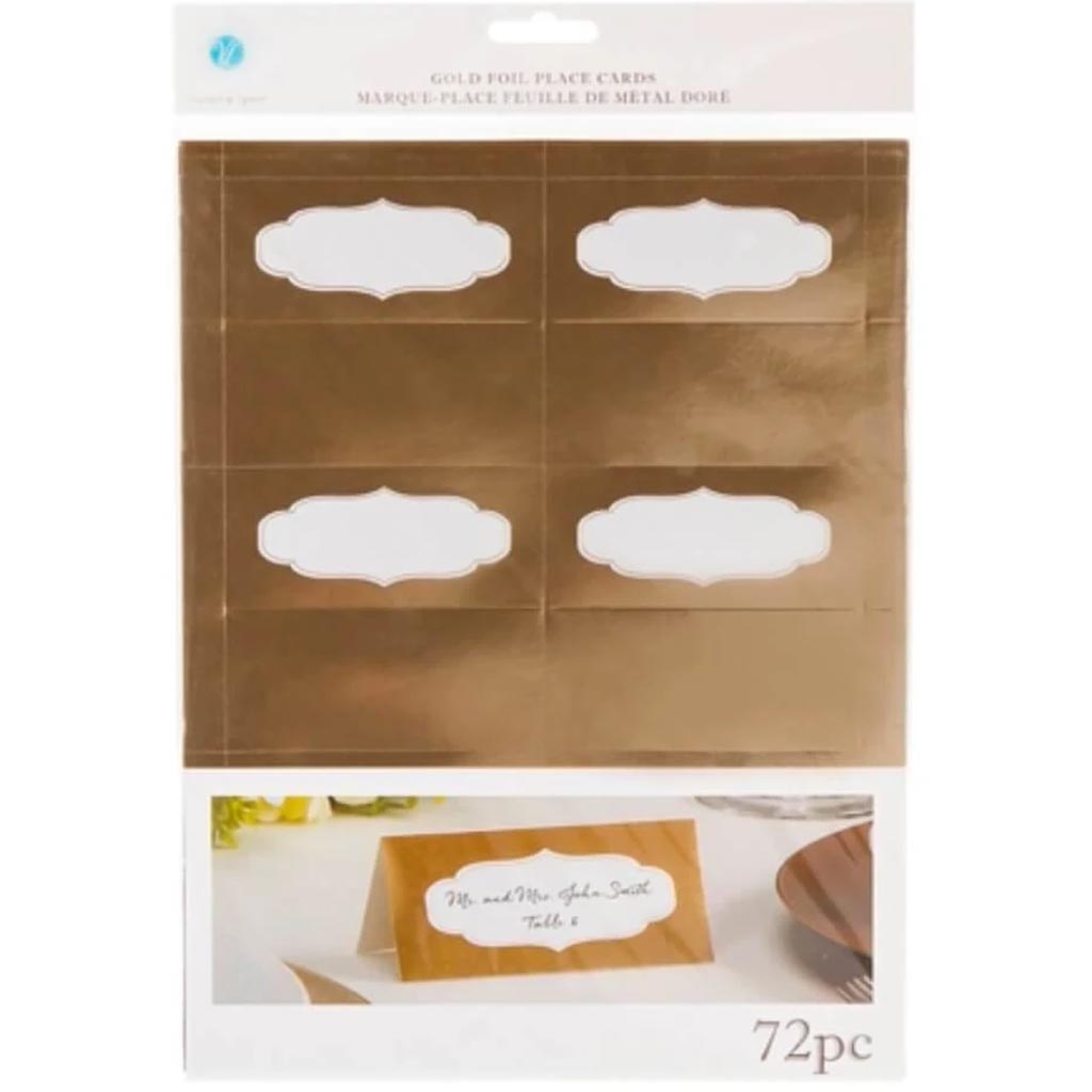Foil Place Cards Gold 72 pieces