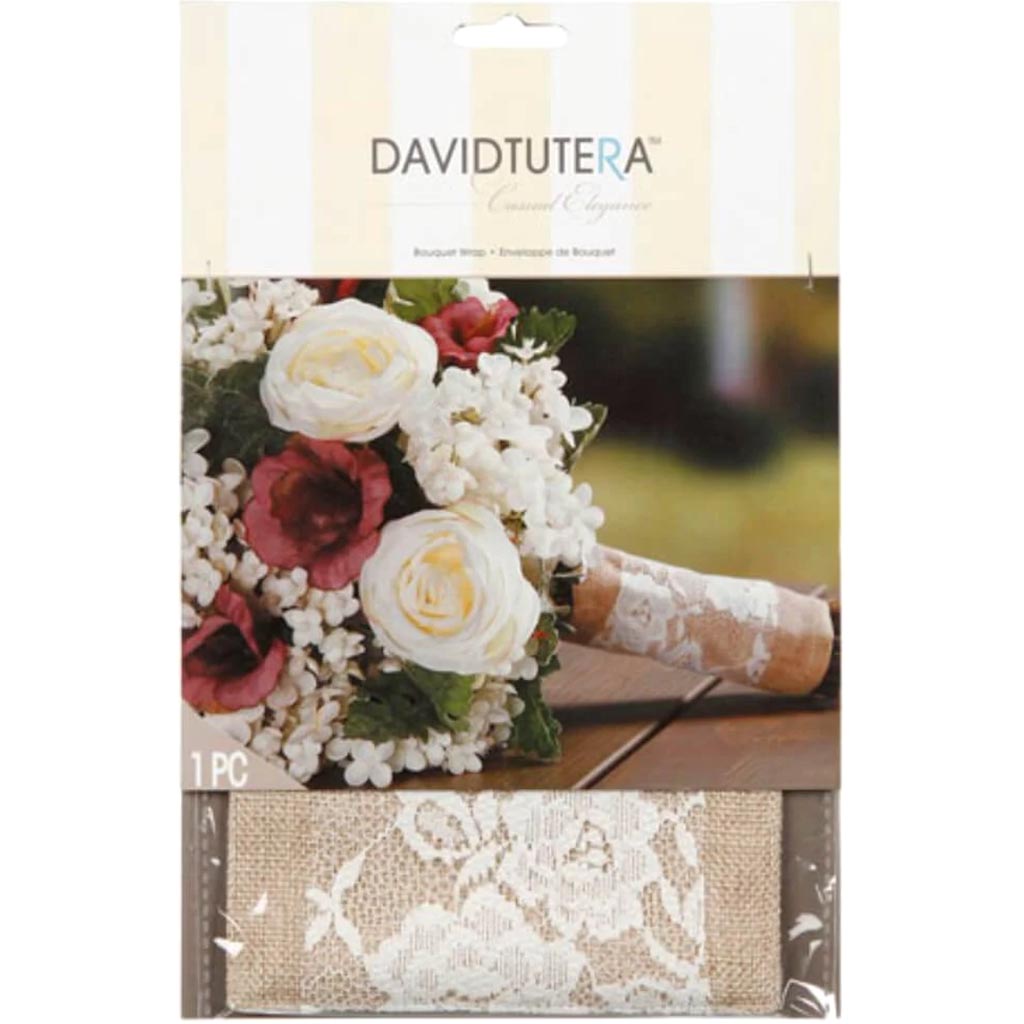 David Tutera Burlap and Lace Bouquet Wrap