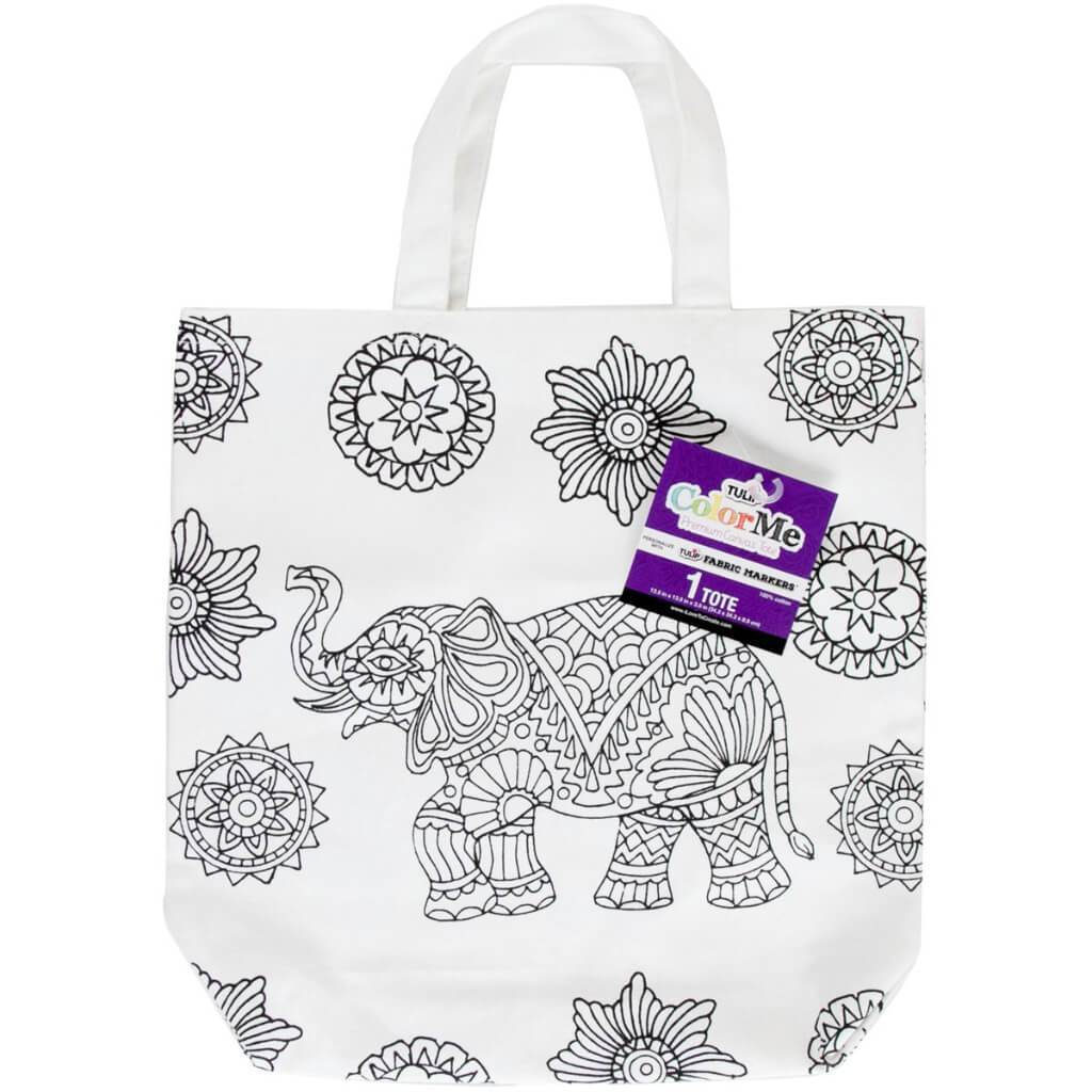 Tulip Color me Canvas Tote Bag Blank Black