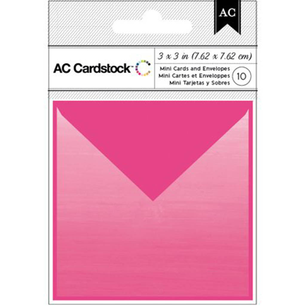 American Crafts 3" x 3" Lime Mini Cards & Envelopes 10 Pack