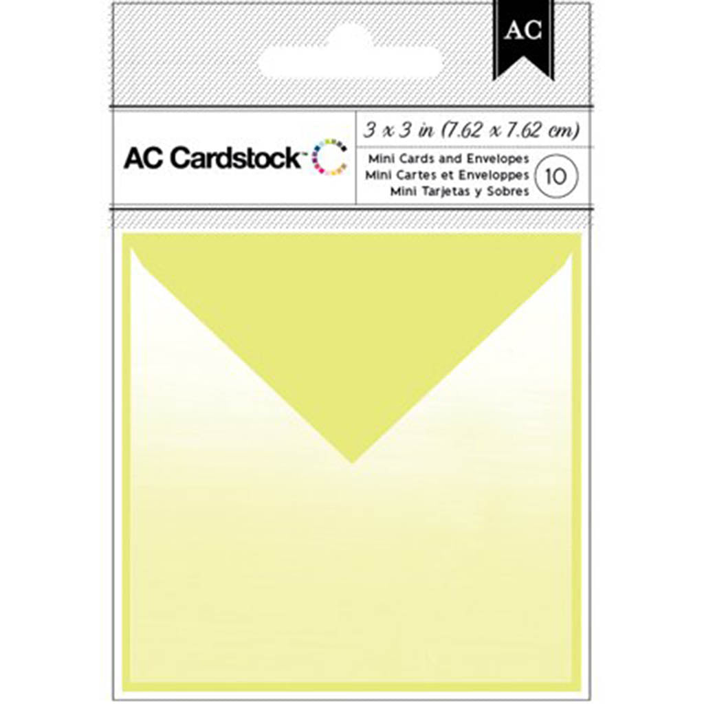 American Crafts 3" x 3" Lime Mini Cards & Envelopes 10 Pack