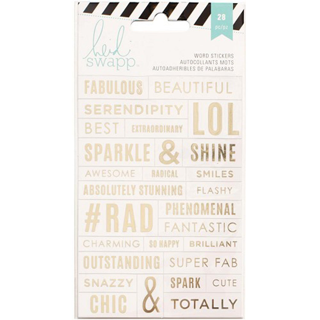 Heidi Swapp Word Jumble Stickers Mint/ Pink & Gold Phrase Stickers