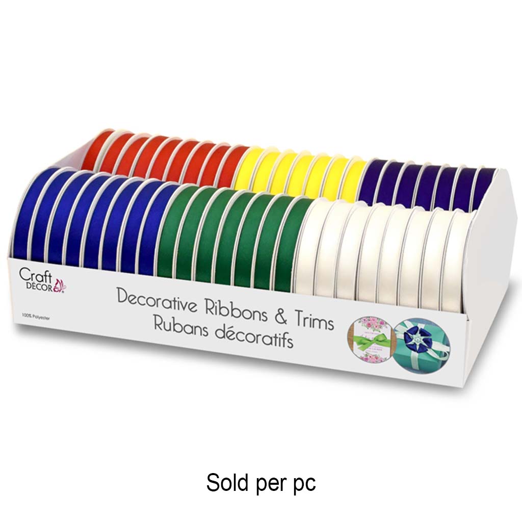 Craft Decor Ribbons & Trims: Poly-Satin, Rolls Red, 3/8in x 5yd