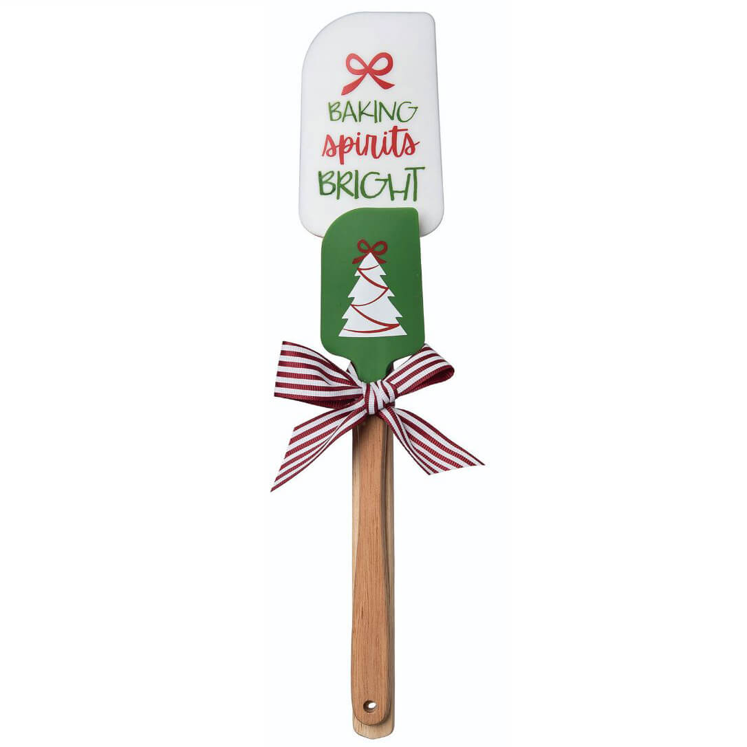 Silicone Spatula Christmas Tree Baking Spirits Bright