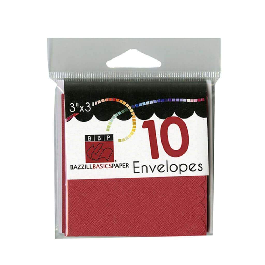 Bazzill 3in x3in Mini Folded Note Cards & Envelopes Pack