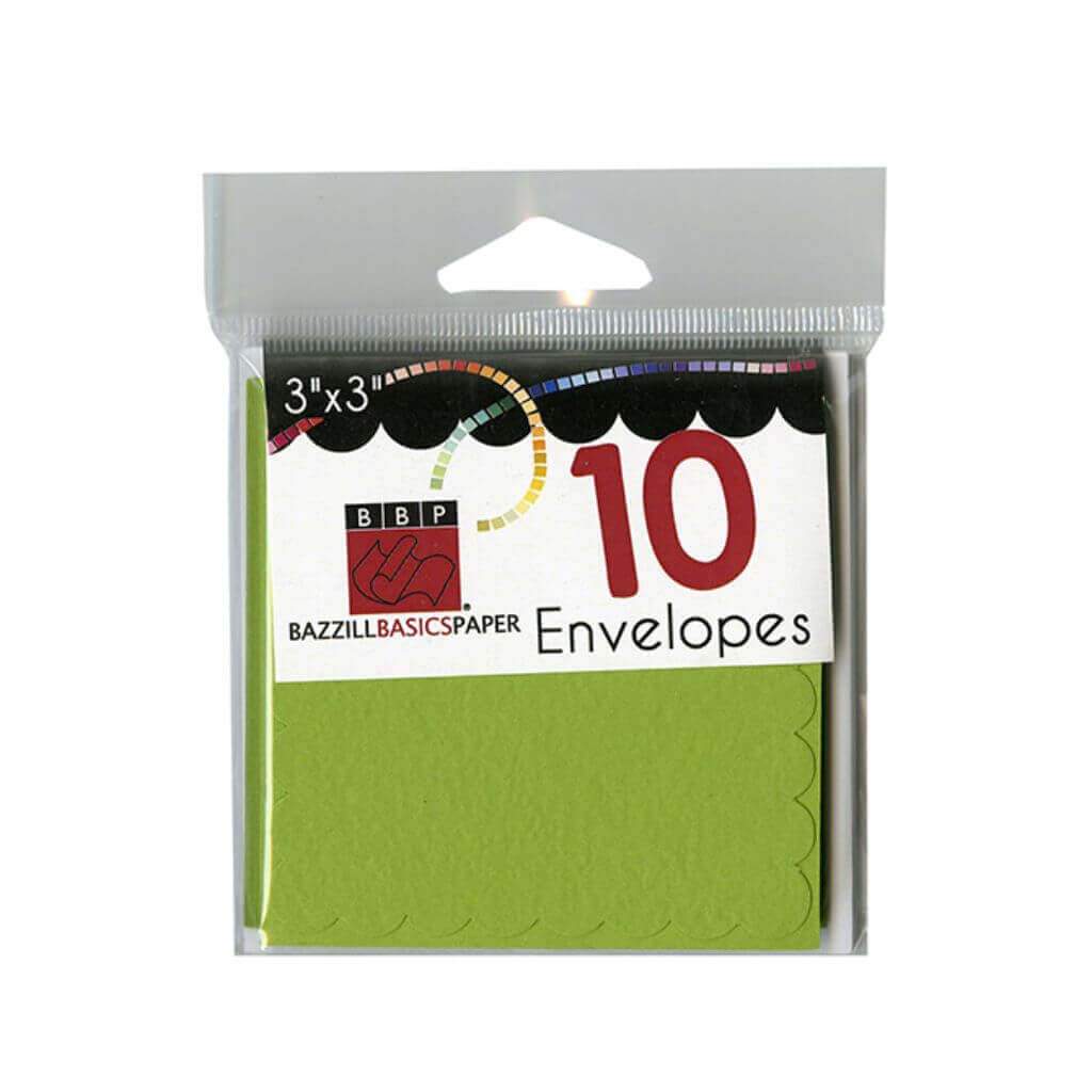 Bazzill 3in x3in Mini Folded Note Cards & Envelopes Pack