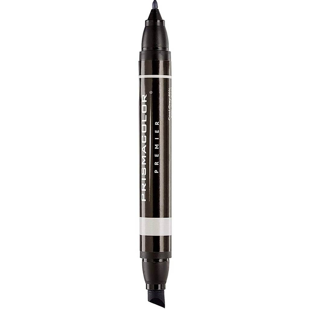 Prismacolor Premier Double-Ended Chisel Fine Markers Neutral Gray