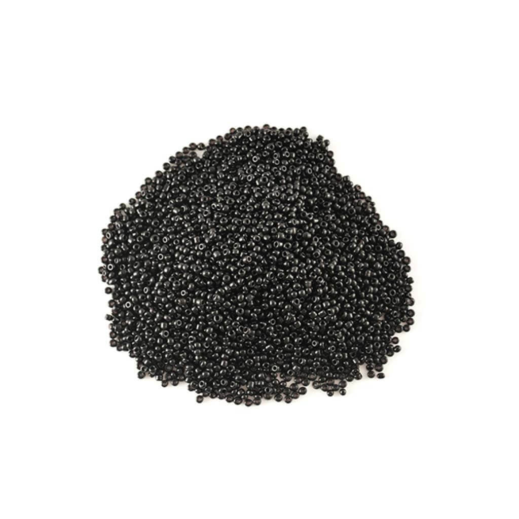 Beads Glass Seed 60gms, Black Opaque