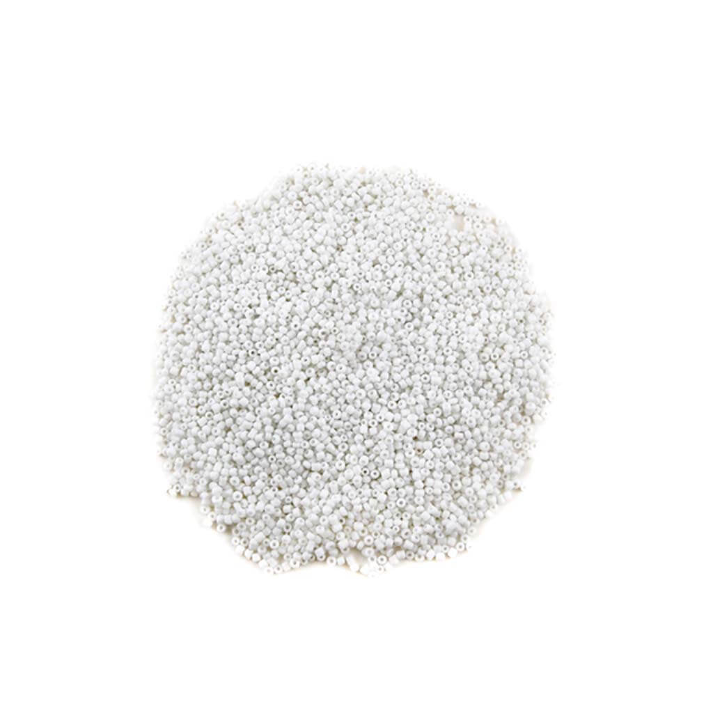 Beads Glass Seed 60gms, White Opaque